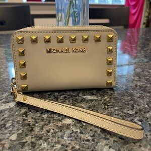Michael Kors Gold Studded Wristlet